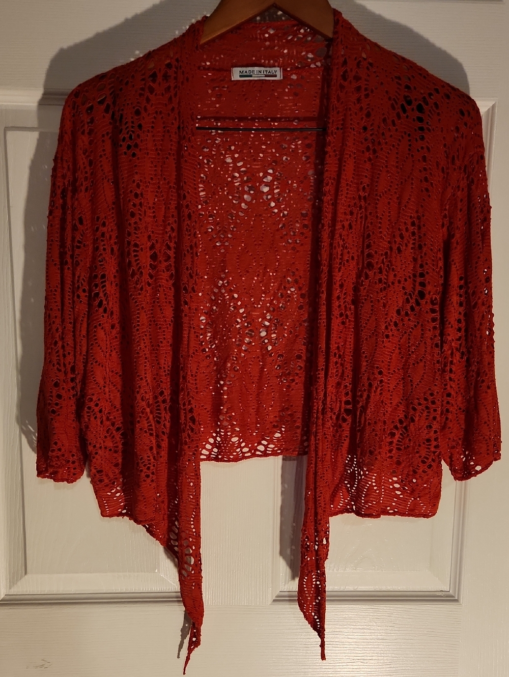 Shiva Red Open-Front Women’s Cardigan